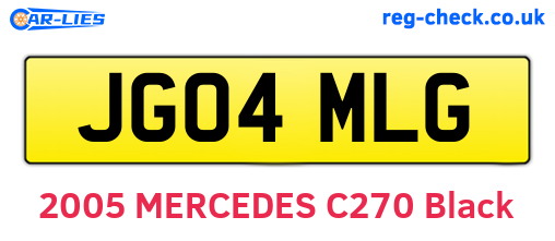JG04MLG are the vehicle registration plates.