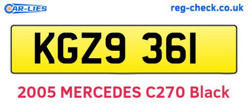 KGZ9361 are the vehicle registration plates.