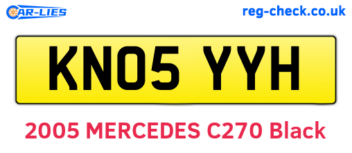KN05YYH are the vehicle registration plates.