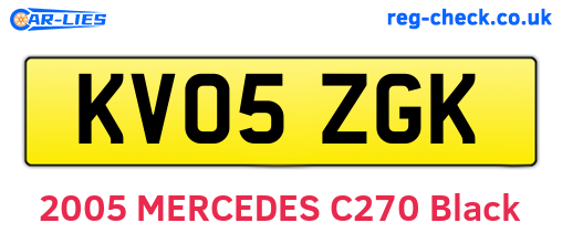 KV05ZGK are the vehicle registration plates.