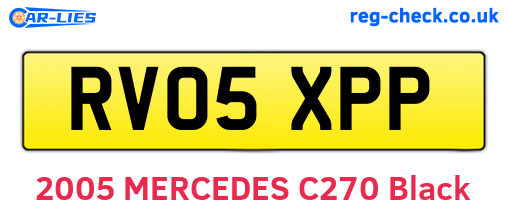 RV05XPP are the vehicle registration plates.