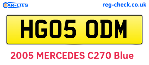 HG05ODM are the vehicle registration plates.