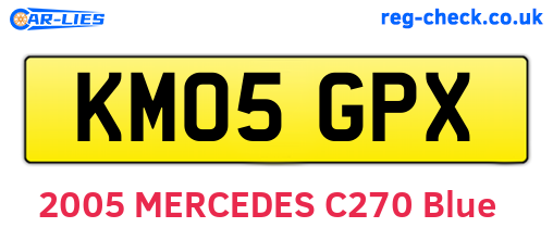 KM05GPX are the vehicle registration plates.