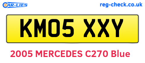 KM05XXY are the vehicle registration plates.