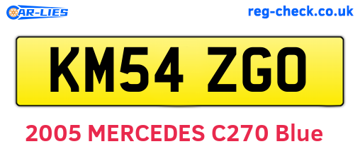 KM54ZGO are the vehicle registration plates.