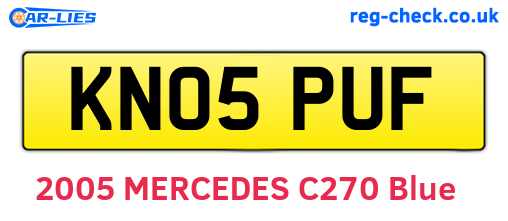 KN05PUF are the vehicle registration plates.