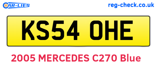 KS54OHE are the vehicle registration plates.