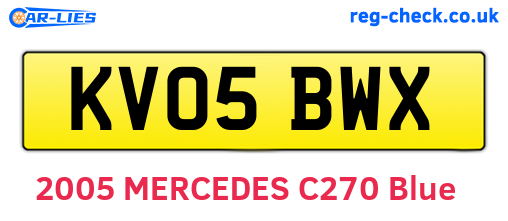 KV05BWX are the vehicle registration plates.