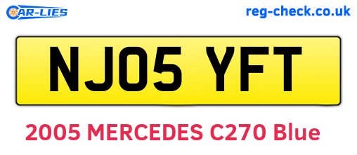 NJ05YFT are the vehicle registration plates.