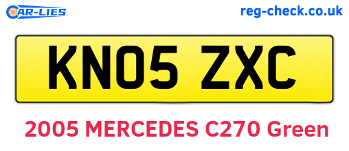 KN05ZXC are the vehicle registration plates.