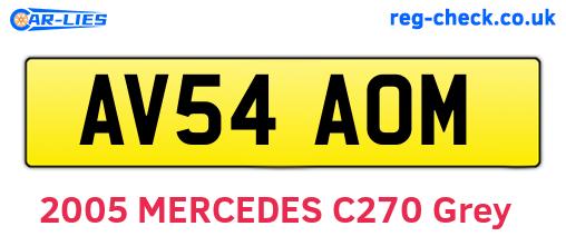 AV54AOM are the vehicle registration plates.