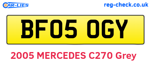 BF05OGY are the vehicle registration plates.
