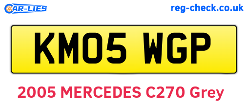 KM05WGP are the vehicle registration plates.