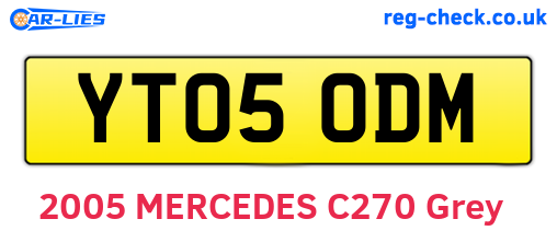 YT05ODM are the vehicle registration plates.