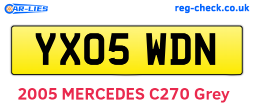 YX05WDN are the vehicle registration plates.