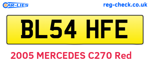 BL54HFE are the vehicle registration plates.