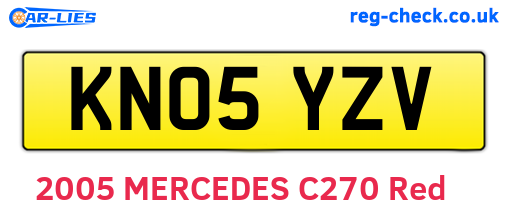 KN05YZV are the vehicle registration plates.