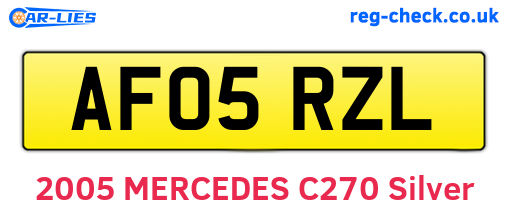 AF05RZL are the vehicle registration plates.