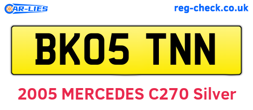 BK05TNN are the vehicle registration plates.