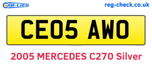 CE05AWO are the vehicle registration plates.