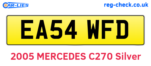 EA54WFD are the vehicle registration plates.