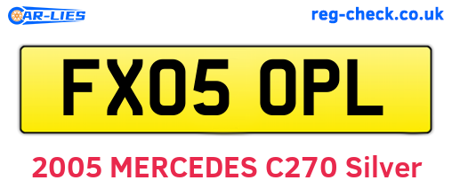 FX05OPL are the vehicle registration plates.