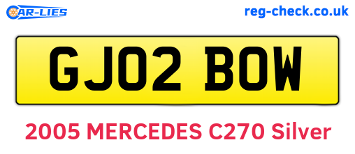 GJ02BOW are the vehicle registration plates.