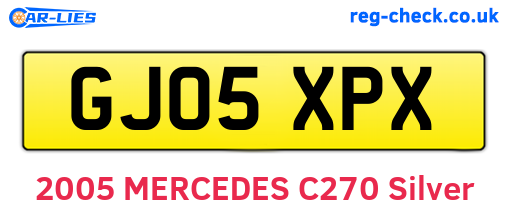 GJ05XPX are the vehicle registration plates.