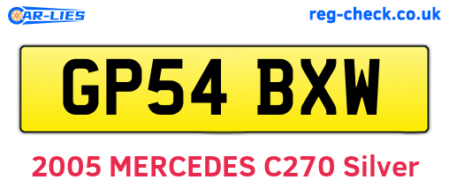 GP54BXW are the vehicle registration plates.