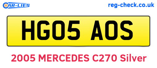 HG05AOS are the vehicle registration plates.