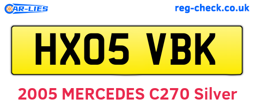 HX05VBK are the vehicle registration plates.