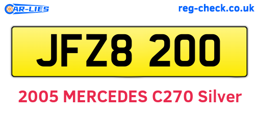 JFZ8200 are the vehicle registration plates.