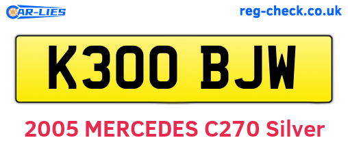 K300BJW are the vehicle registration plates.