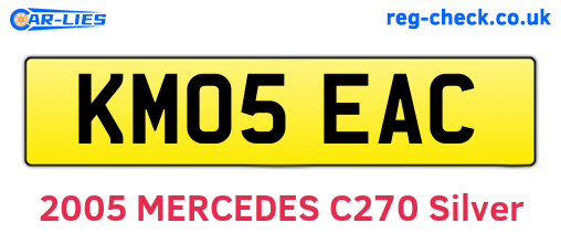 KM05EAC are the vehicle registration plates.