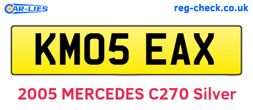 KM05EAX are the vehicle registration plates.