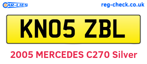 KN05ZBL are the vehicle registration plates.