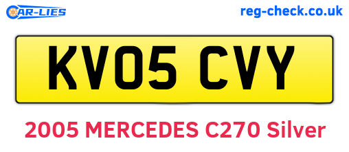 KV05CVY are the vehicle registration plates.