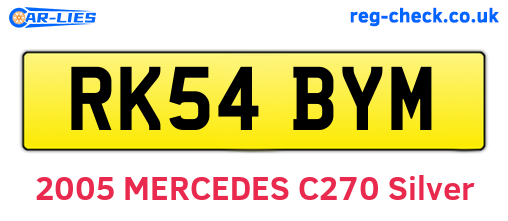 RK54BYM are the vehicle registration plates.