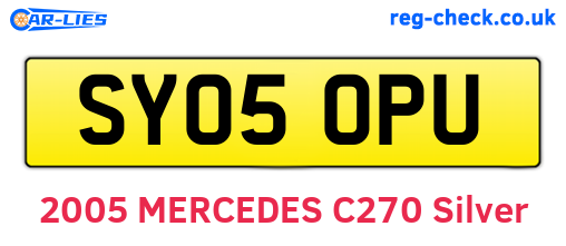SY05OPU are the vehicle registration plates.