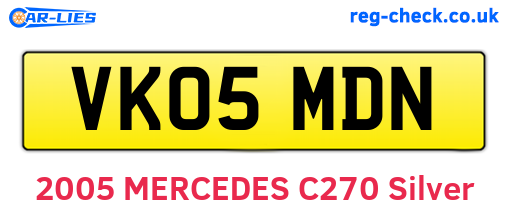 VK05MDN are the vehicle registration plates.