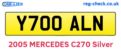 Y700ALN are the vehicle registration plates.