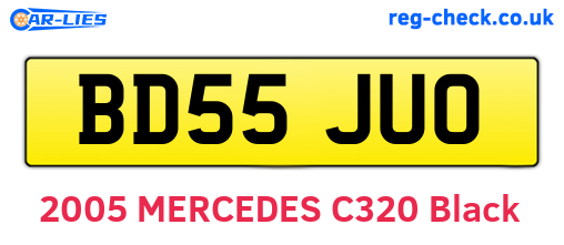 BD55JUO are the vehicle registration plates.