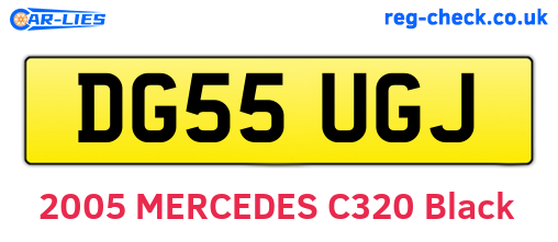 DG55UGJ are the vehicle registration plates.