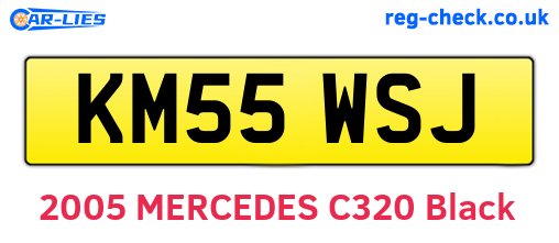 KM55WSJ are the vehicle registration plates.