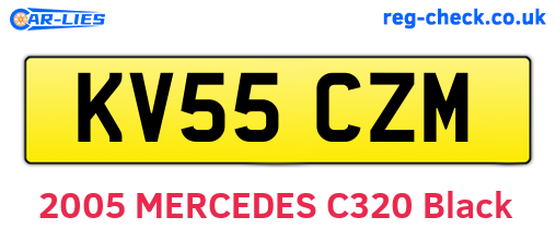 KV55CZM are the vehicle registration plates.