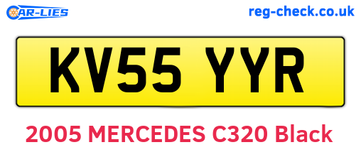 KV55YYR are the vehicle registration plates.