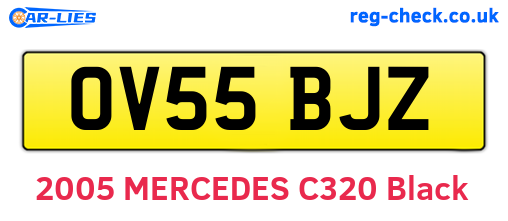 OV55BJZ are the vehicle registration plates.