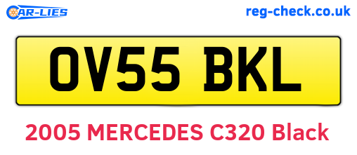 OV55BKL are the vehicle registration plates.
