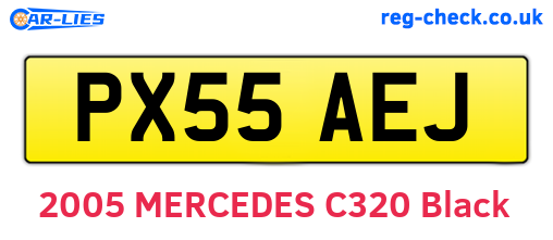 PX55AEJ are the vehicle registration plates.