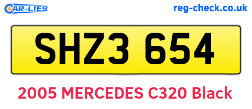 SHZ3654 are the vehicle registration plates.